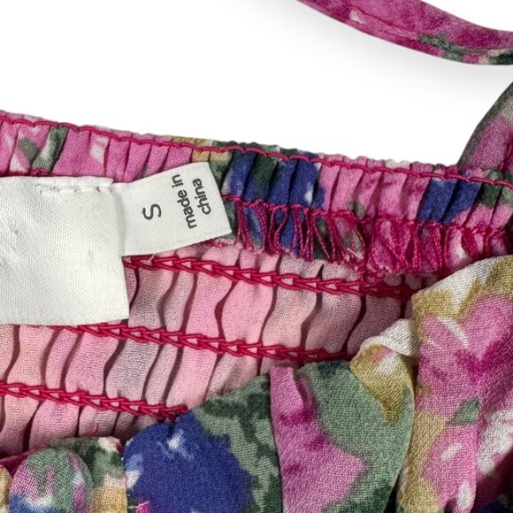 NWOT ASTR The Label Floral Bustier Puff Sleeve Peplum Top - Picture 7 of 8